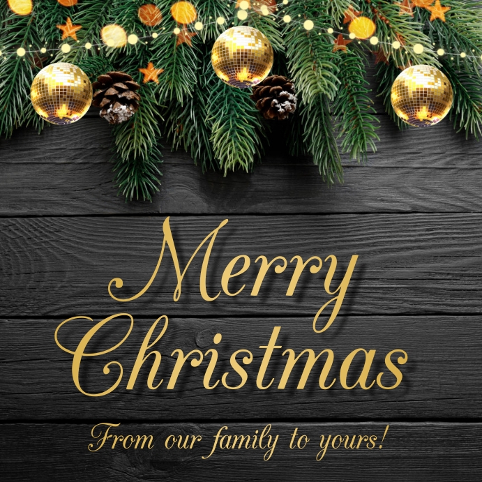 Black and Gold Merry Christmas Instagram Post Template PosterMyWall