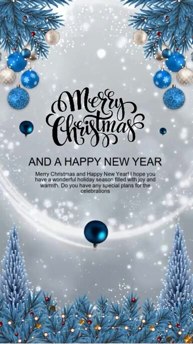 merry christmas, happy new year Ekran reklamowy (9:16) template