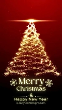 merry christmas, happy new year Digital Display (9:16) template