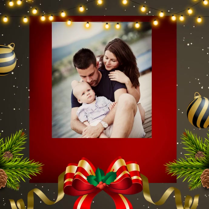 Merry Christmas, happy new year slideshow Instagram Post template
