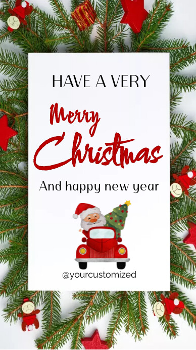 merry christmas,christmas card,happy new year Instagram Story template