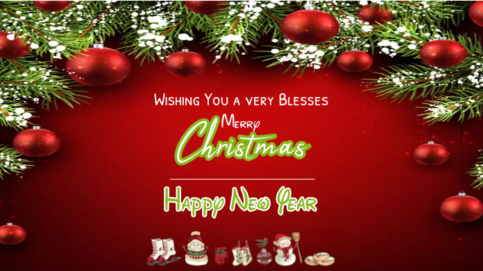 merry christmas,christmas card,happy new year Twitter Post template