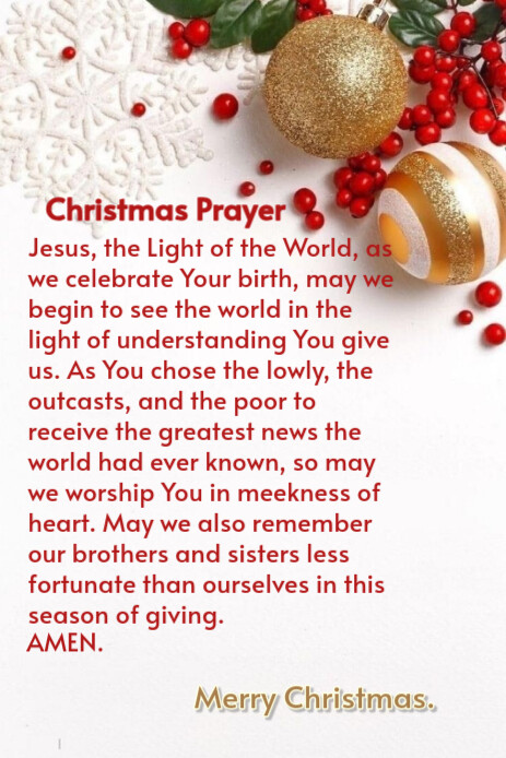 Copy of Merry Christmas & Christmas prayer | PosterMyWall