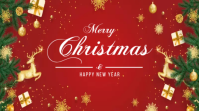 Merry Christmas & Happy New Year Greeting Tem Ecrã digital (16:9) template