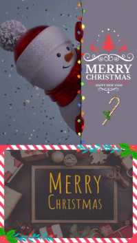 merry christmas & happy year instagram story Ekran reklamowy (9:16) template