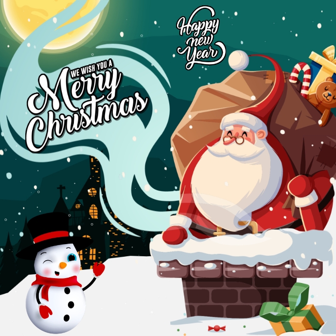 merry christmas & happy new year Instagram Post template