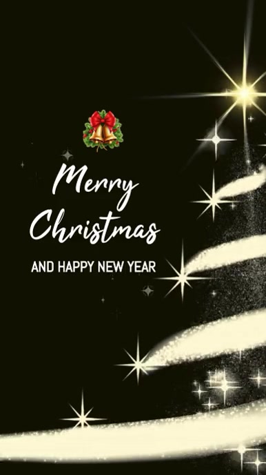 Merry Christmas & Happy New Year Ekran reklamowy (9:16) template