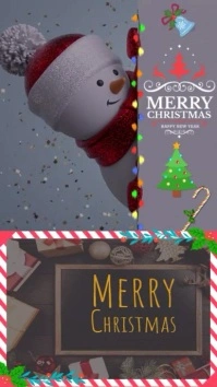 merry christmas & happy year instagram story Digital Display (9:16) template