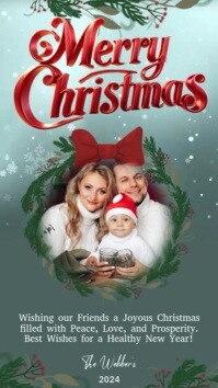 merry christmas 2024 message design template Instagram-verhaal