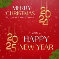 merry christmas 2024 message design template Persegi (1:1)