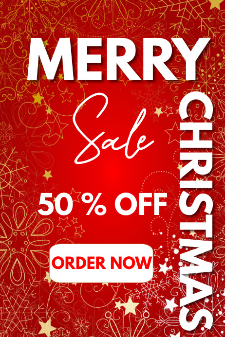 MERRY CHRISTMAS 50 % off Sale Template | PosterMyWall