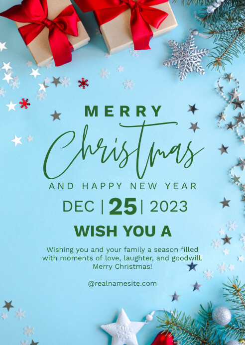 Merry Christmas a6 Template | PosterMyWall