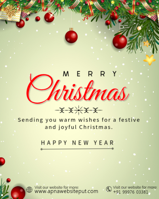 Merry Christmas and a Happy New Year! Instagram Portrait template