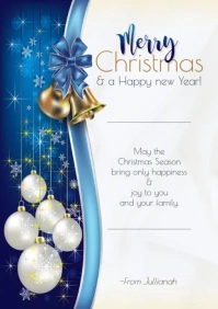 Merry Christmas and a happy new year Card A5 template