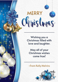 Merry Christmas and a happy new year card A5 template