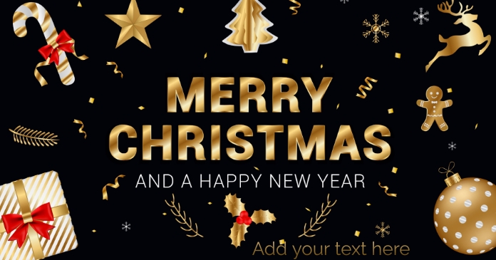 Merry Christmas and a happy new year Facebook delt Facebook-billede template