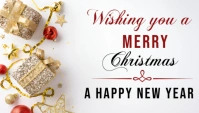 Merry Christmas and a happy new year poster ad design template