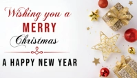 Merry Christmas and a happy new year poster ad design template