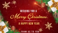 Merry Christmas and a happy new year poster ad design Blog Header template