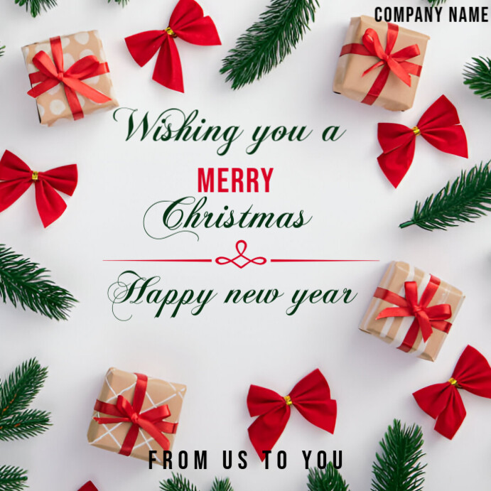Plantilla de Merry Christmas and a happy new year poster ad design ...