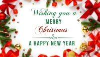 Merry Christmas and a happy new year poster ad design Koptekst blog template