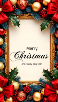 Merry Christmas and Happy New year 2025 Business Card template