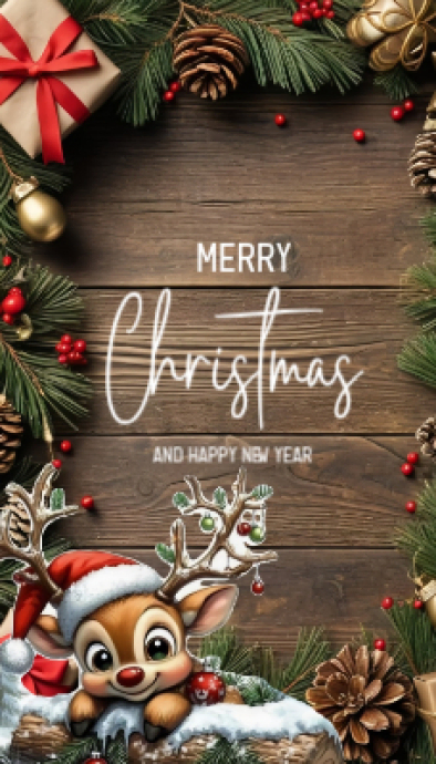 Plantilla de Merry Christmas and Happy New year 2025 | PosterMyWall