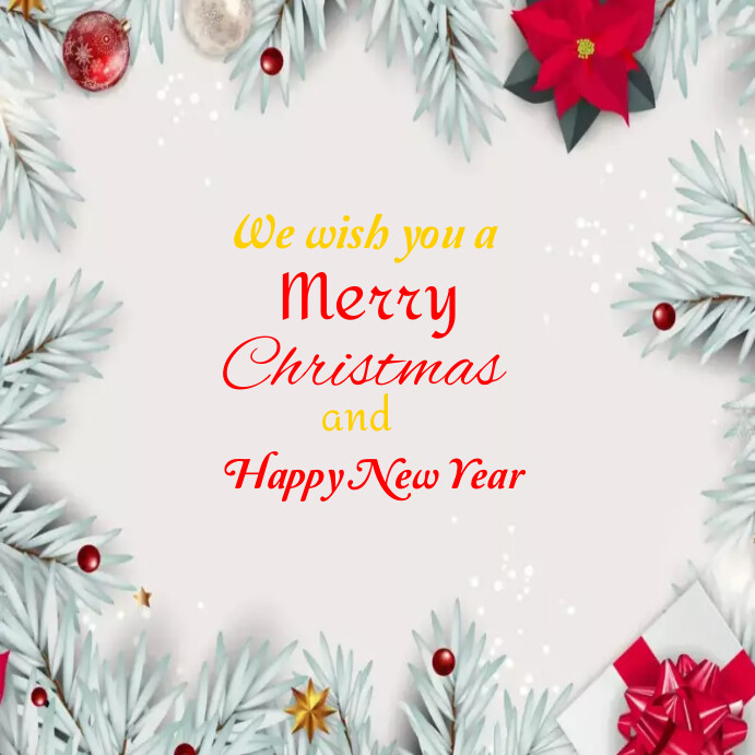 Plantilla de Merry Christmas and Happy New year | PosterMyWall