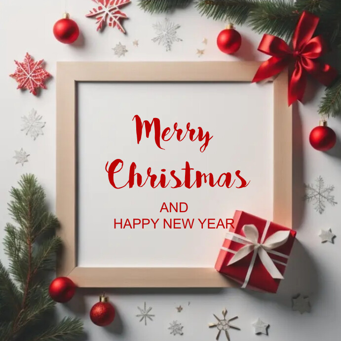 Plantilla de Merry Christmas and happy New year | PosterMyWall