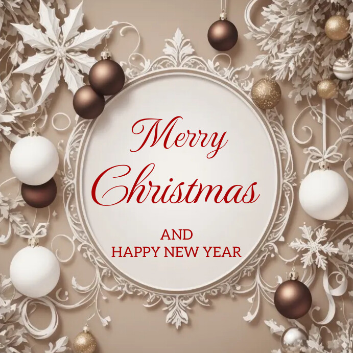 Plantilla de Merry Christmas and happy New year | PosterMyWall