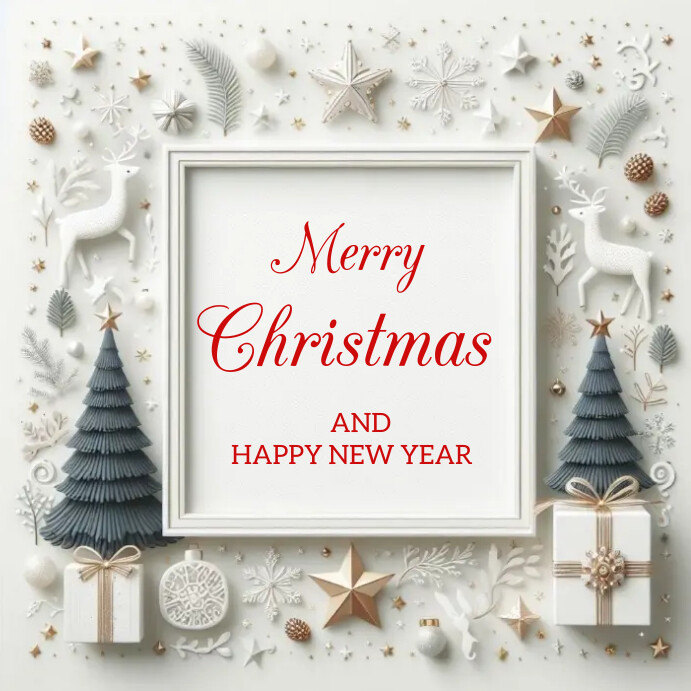 Merry Christmas and happy New year Templat | PosterMyWall
