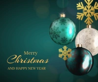 Merry Christmas and happy new year Medium Rectangle template