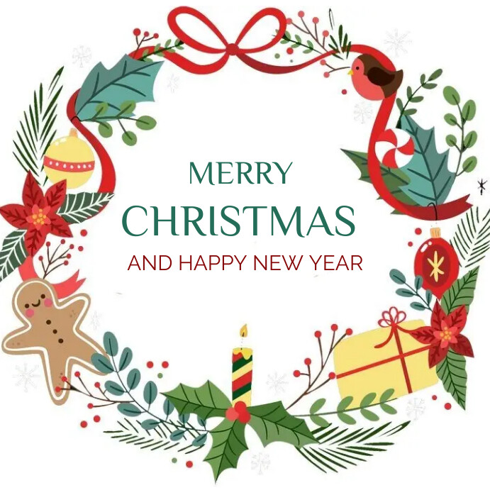 Merry Christmas and Happy new year Template | PosterMyWall
