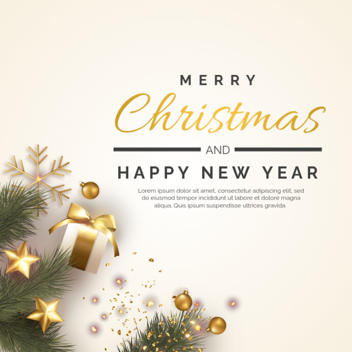 Plantilla de Merry Christmas and Happy New Year | PosterMyWall