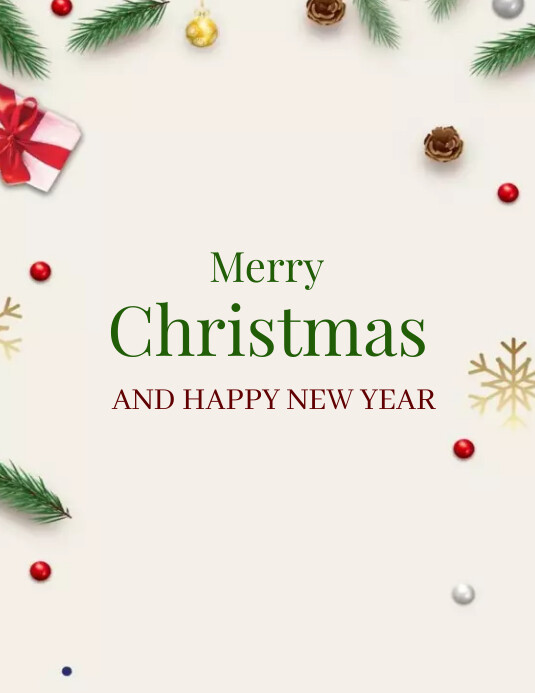 Plantilla de Merry Christmas and Happy new year | PosterMyWall