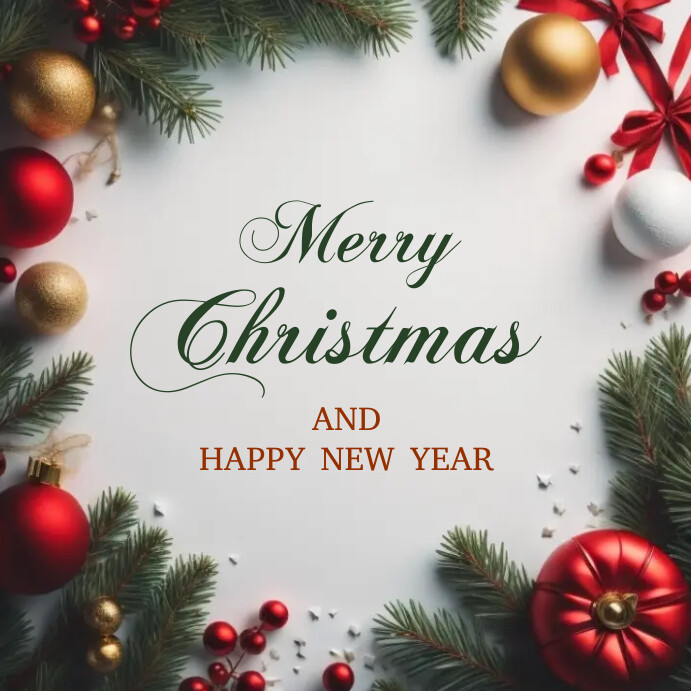 Plantilla de Merry Christmas and happy New year | PosterMyWall