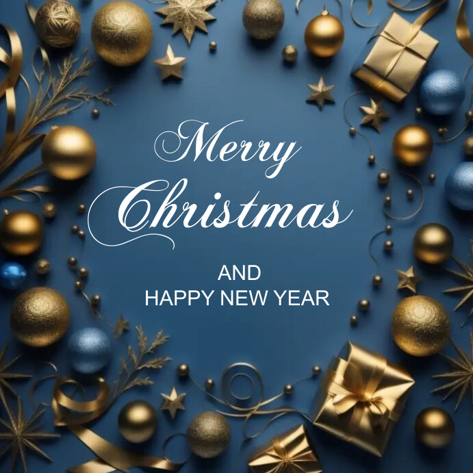 Plantilla de Merry Christmas and happy New year | PosterMyWall