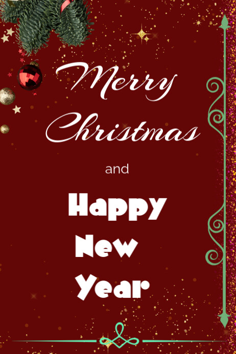 Plantilla de Merry Christmas and happy new year | PosterMyWall