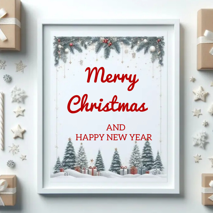 Plantilla de Merry Christmas and happy New year | PosterMyWall