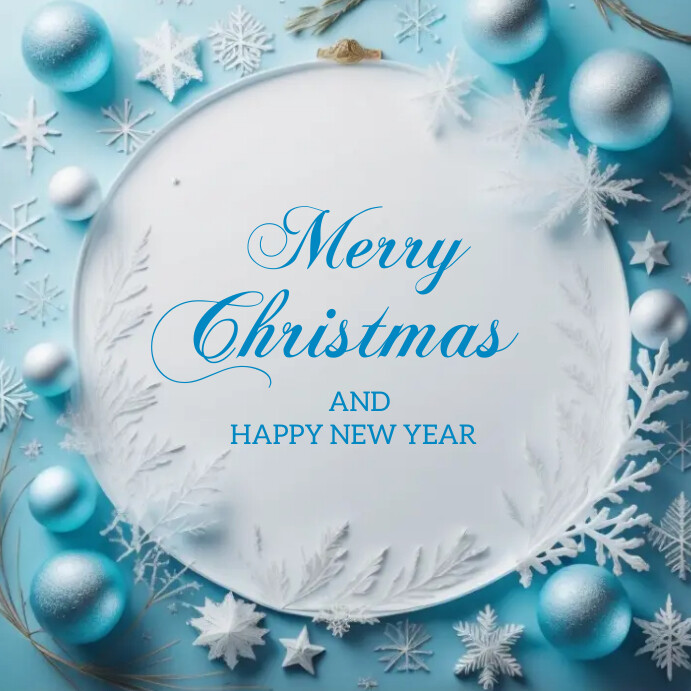 Plantilla de Merry Christmas and happy New year editable | PosterMyWall