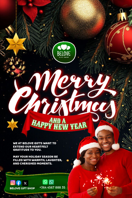 Merry Christmas and Happy New Year Flyer A4 Template | PosterMyWall