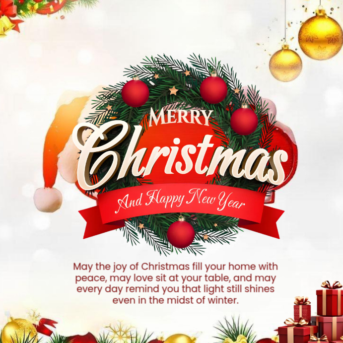 Copy of Merry Christmas and Happy new year flyer | PosterMyWall