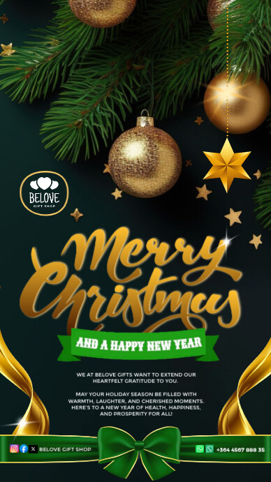 Copy of Merry Christmas and happy New Year Flyer | PosterMyWall