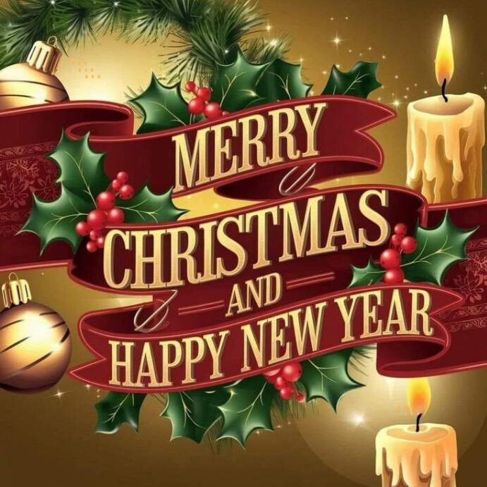 Merry Christmas and happy new year Instagram post Template | PosterMyWall