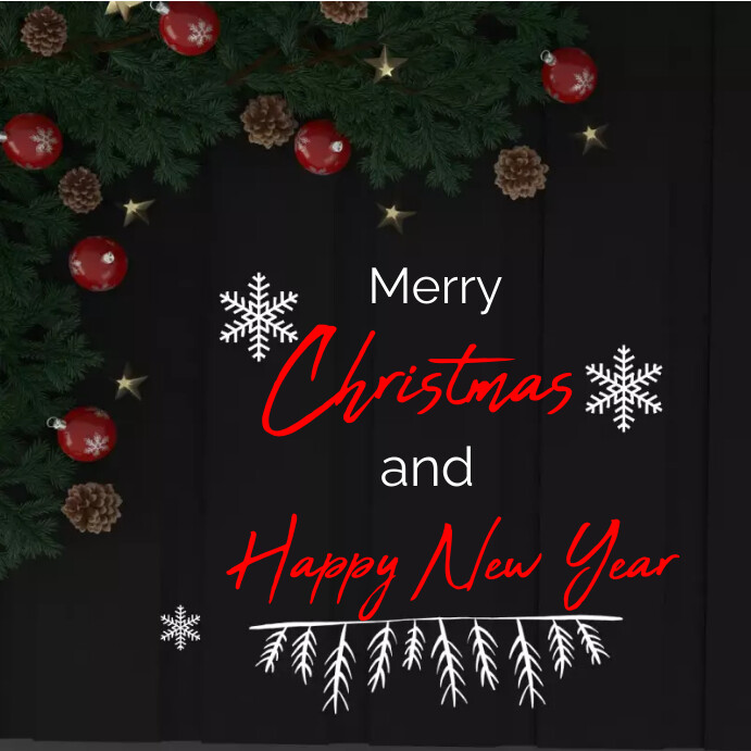 Plantilla de MERRY CHRISTMAS AND HAPPY NEW YEAR POST | PosterMyWall