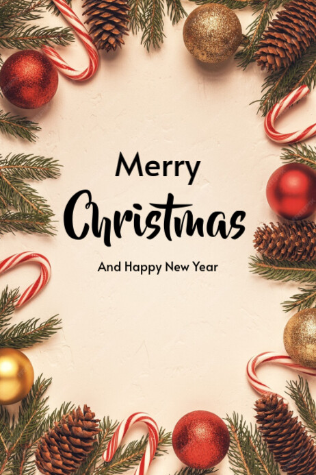 Plantilla de Merry Christmas And Happy New Year Post | PosterMyWall
