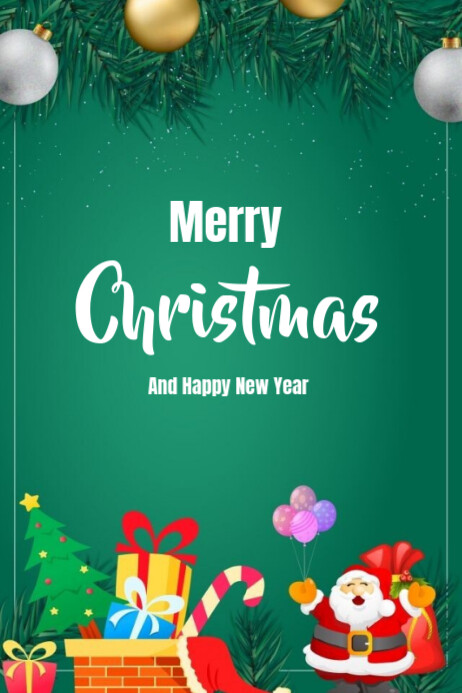Plantilla de Merry Christmas And Happy New Year Post | PosterMyWall