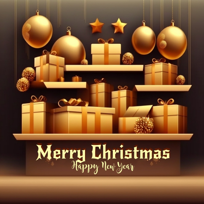 Plantilla de merry christmas and happy new year post | PosterMyWall