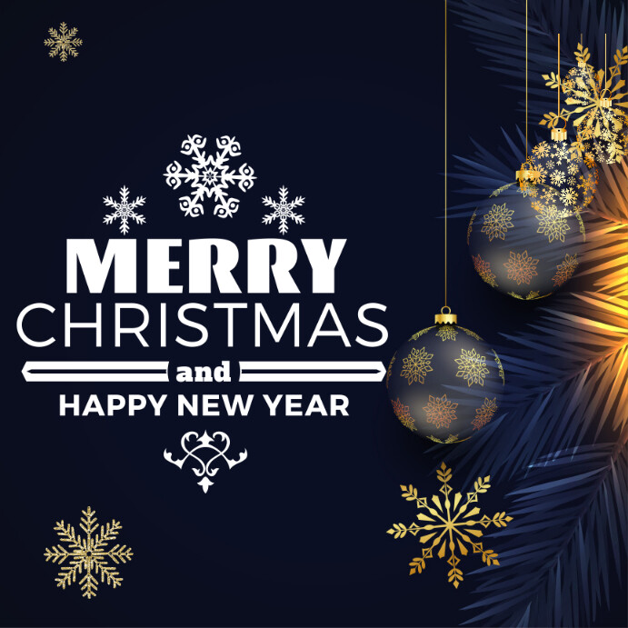 Plantilla de Merry Christmas and Happy New year poster | PosterMyWall