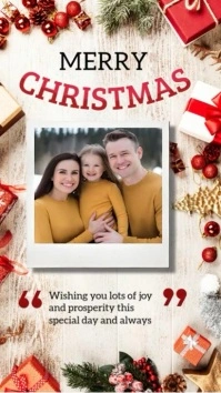Merry Christmas and happy new year video message Digital Display (9:16) template